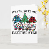 Carte Christmas It's Fine We're Fine Everything Is Fine  (Fleur jaune)