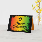 Carte Christmas Jamaican Rasta Tropical (Fleur jaune)