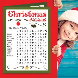 Carte Christmas Kids Puzzles Activity Card