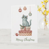 Carte Christmas Kitten on Gift Boxes Card (Fleur jaune)