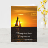 Carte Christmas Lake Michigan Sunset (Fleur jaune)