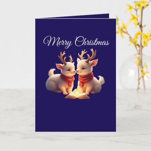 Carte Christmas lamb Folded Greeting Card (Fleur jaune)