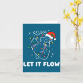 Carte Christmas Let It Flow Cardiac Heart Funny Nurse Ho (Fleur jaune)