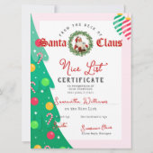 Carte Christmas Letter from Santa Nice List Certificate (Dos)