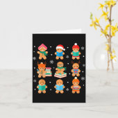 Carte Christmas Library Gingerbread Man Books Lover Book (Fleur jaune)