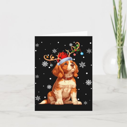 Carte Christmas Lights Cavalier King Charles Spaniel Xma (Devant)