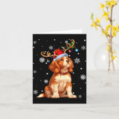Carte Christmas Lights Cavalier King Charles Spaniel Xma (Fleur jaune)