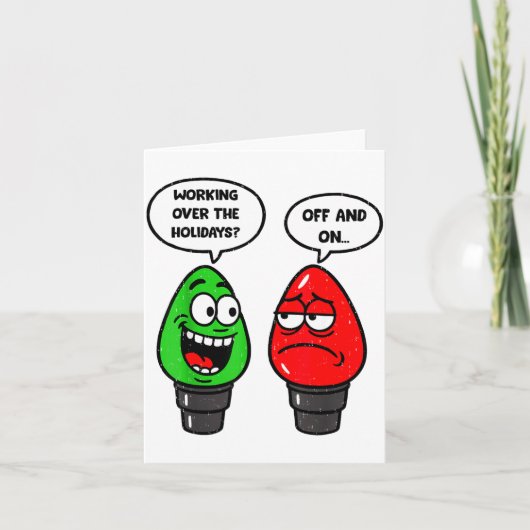 Carte Christmas Lights Joke Light Bulb Working Off On Pu (Devant)