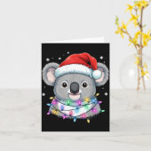 Carte Christmas Lights Koala Santa Hat Cute Xmas Pajamas (Fleur jaune)