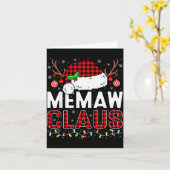 Carte Christmas Lights Memaw Claus Family Matching Xmas  (Fleur jaune)