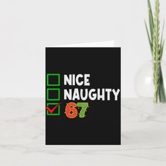 Carte Christmas List Nice Naughty 6 7 Funny Six Seven Me (Devant)
