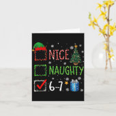 Carte Christmas List Nice Naughty 6 7 Funny Six Seven Me (Fleur jaune)