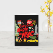 Carte Christmas Magic In Nyc Festive Holiday New York  (Fleur jaune)