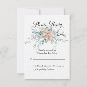 Carte Christmas Magic/Poinsettia Mariage Réponse