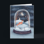 Carte Christmas Magic Winter Wonderland<br><div class="desc">Carte de Noël envoûtante et magique hiver merveilleux neige globe de neige. Design exclusif à la marque Green Elephant Cards.</div>