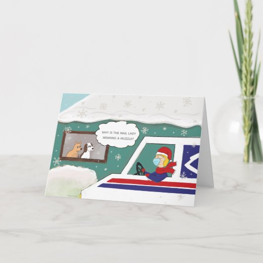 Carte Christmas Mail Lady Merci Travailleuse essentielle (Devant)