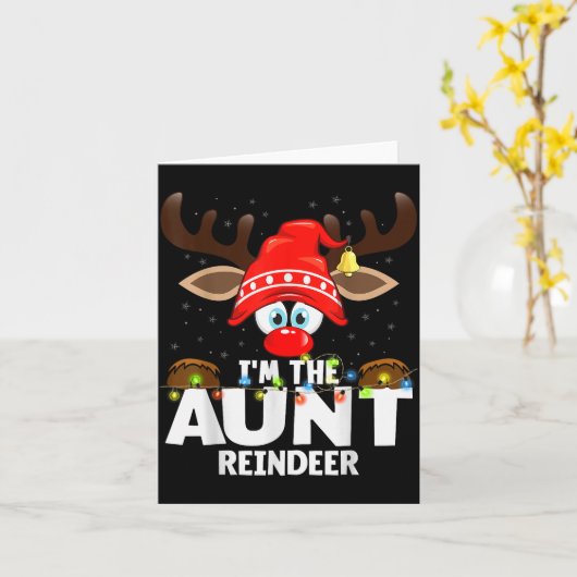 Carte Christmas Matching I'm The Aunt Reindeer  (Fleur jaune)
