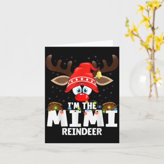 Carte Christmas Matching I'm The Mimi Reindeer (Fleur jaune)
