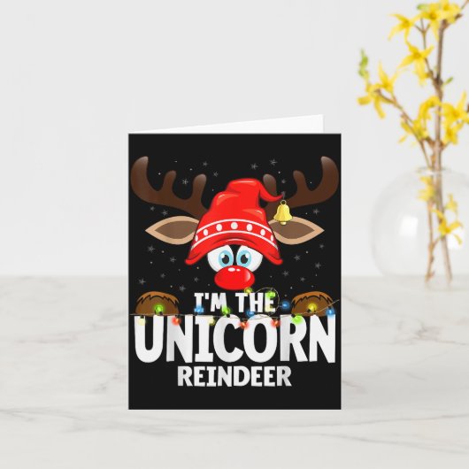 Carte Christmas Matching I'm The Unicorn Reindeer (Fleur jaune)