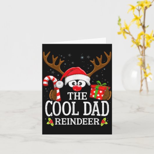 Carte Christmas Matching The Cool Dad Reindeer Family (Fleur jaune)