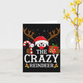 Carte Christmas Matching The Crazy Reindeer Family (Fleur jaune)