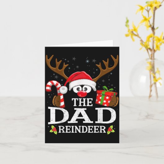 Carte Christmas Matching The Dad Reindeer Family (Fleur jaune)
