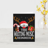 Carte Christmas Matching The Writing Music Reindeer Fami (Fleur jaune)