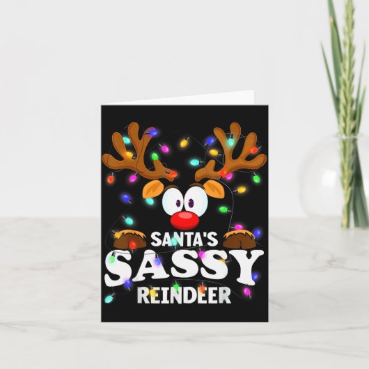 Carte Christmas Men Women Santa's Sy Reindeer  (Devant)