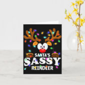 Carte Christmas Men Women Santa's Sy Reindeer  (Fleur jaune)