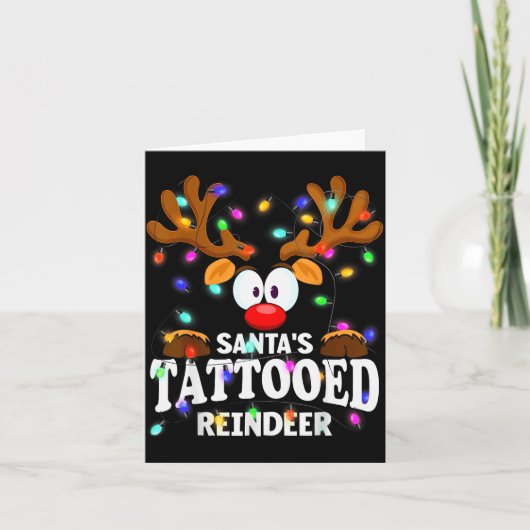 Carte Christmas Men Women Santa's Tattooed Reindeer (Devant)