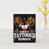 Carte Christmas Men Women Santa's Tattooed Reindeer (Fleur jaune)