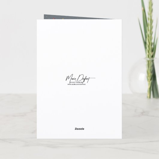 Carte Christmas Moose With Holiday Lights (Dos)