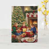 Carte Christmas Morning Magic – Traditional Holiday Card (Fleur jaune)