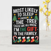 Carte Christmas Most Likely To Sleep Under The Tree I'm  (Fleur jaune)