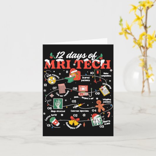 Carte Christmas Mri Tech 12 Days Of Mri Technician New M (Fleur jaune)