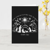 Carte Christmas Nativity Scene For God So Loved The Worl (Fleur jaune)