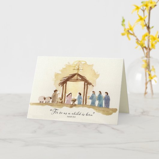 Carte Christmas Nativity Scripture Isaiah Bethlehem (Fleur jaune)