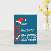 Carte Christmas Naughty Or Nice Checklist - Nevermind I' (Fleur jaune)