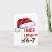 Carte Christmas Nice Naughty 67 Brainrot Funny 6-7 Meme (Devant)