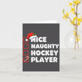 Carte Christmas Nice Naughty Hockey Player List Santa Ch (Fleur jaune)