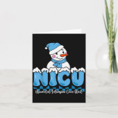 Carte Christmas Nicu Snowman Neonatal Icu Nurse Squad Nu (Devant)