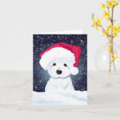 Carte Christmas Night Westie Card (Fleur jaune)