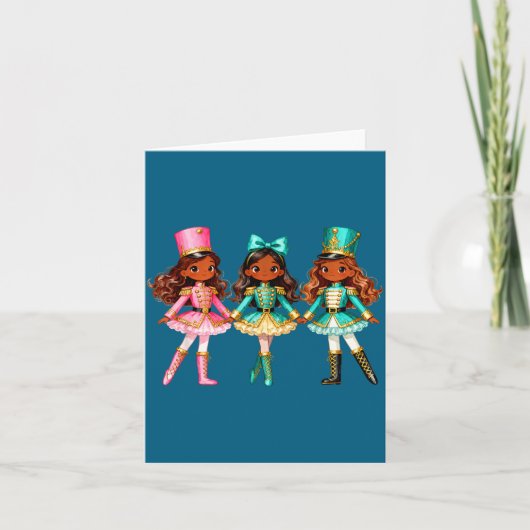 Carte Christmas Nutcracker Black Girls Kids Festive Xmas (Devant)