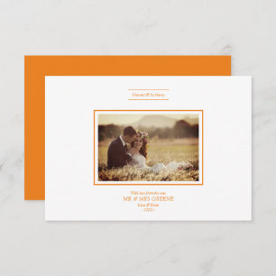 Carte Christmas Orange Chic Newlyweds Mariage photo