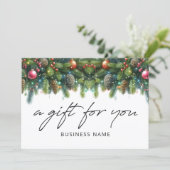 Carte Christmas Ornaments Logo Gift Certificate (Debout devant)
