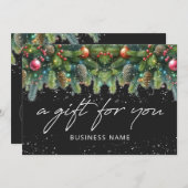 Carte Christmas Ornaments Logo Gift Certificate (Devant / Derrière)