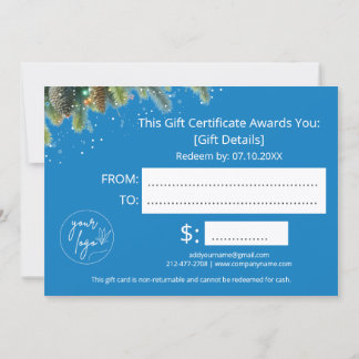 Carte Christmas Ornaments Logo Gift Certificate