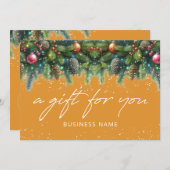 Carte Christmas Ornaments Logo Gift Certificate (Devant / Derrière)