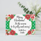 Carte Christmas Paisley & Poinsettia Jolly (Debout devant)