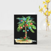 Carte Christmas Palm Tree Light Hawaiian Trocal Xmas Men (Fleur jaune)